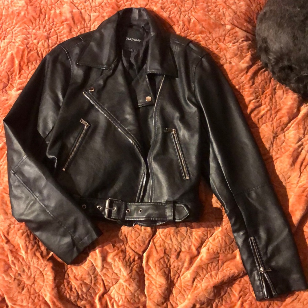 Diashiny Faux Leather Jacket